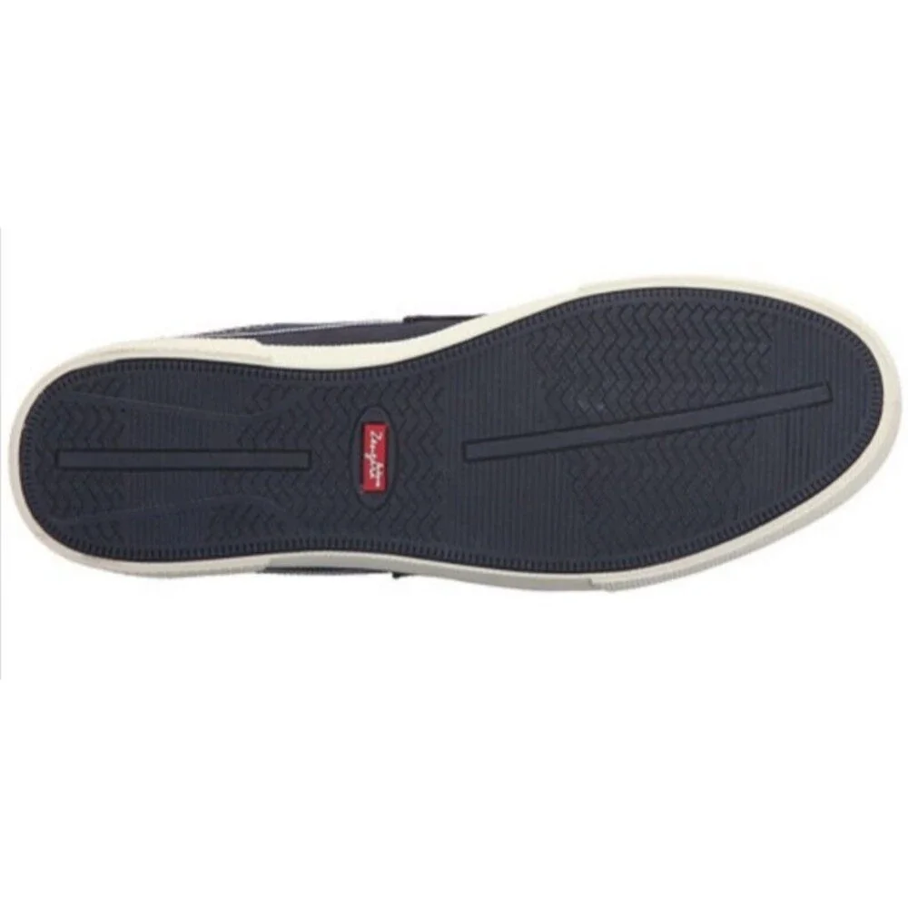 Antonio Zengara Boat Shoes Men's Size 7.5 Moc Toe Slip-ons Oceana Navy Canvas